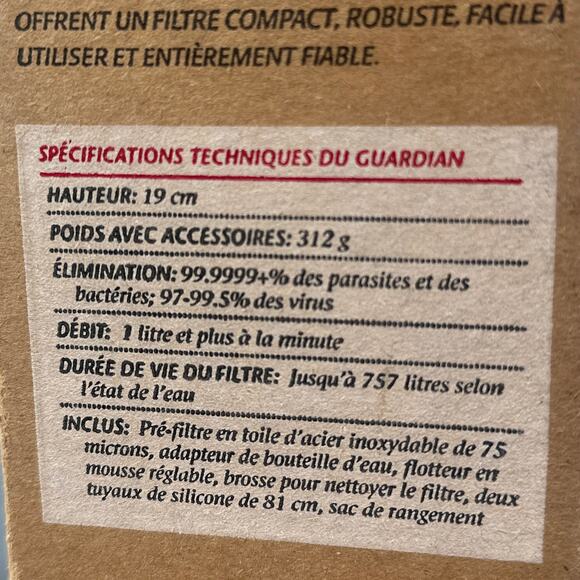 SweetWater Guardian Microfilter Water Purifier Hiking Camping Backpacking NOS - Picture 11 of 15